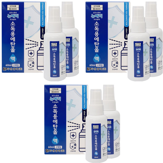 뉴메딕 소독용 에탄올 스프레이, 6개, 60ml