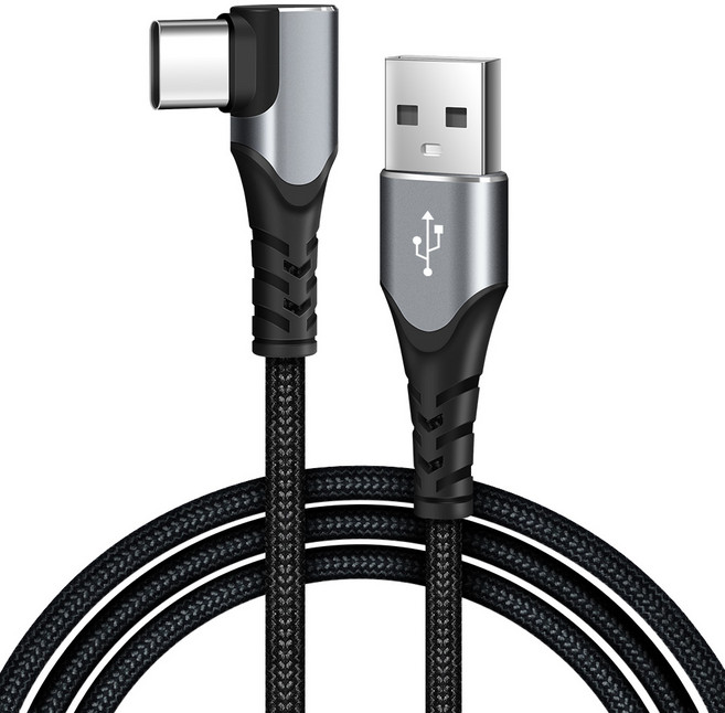 홈플래닛 90도 직각 AtoC 고속 충전케이블 (삼성 갤럭시 애플 아이폰15 호환), 2m, 1개