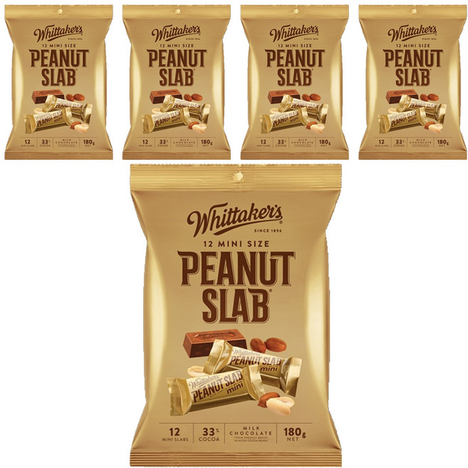 휘태커스 미니 슬랩 피넛 밀크 초콜릿, 180g, 5개