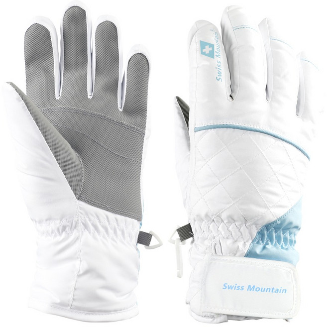 스위스마운틴 여성용 스키장갑 BC950, 화이트블루, 1개