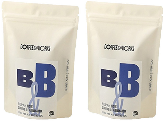커피앳웍스 블랙앤블루 원두, 100g, 2개, 홀빈(분쇄안함)