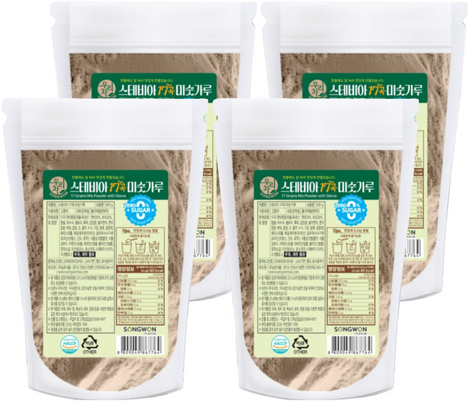 우리차 스테비아 17곡 미숫가루, 4개, 500g