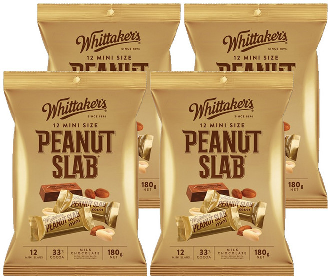 휘태커스 미니 슬랩 피넛 밀크 초콜릿, 180g, 4개
