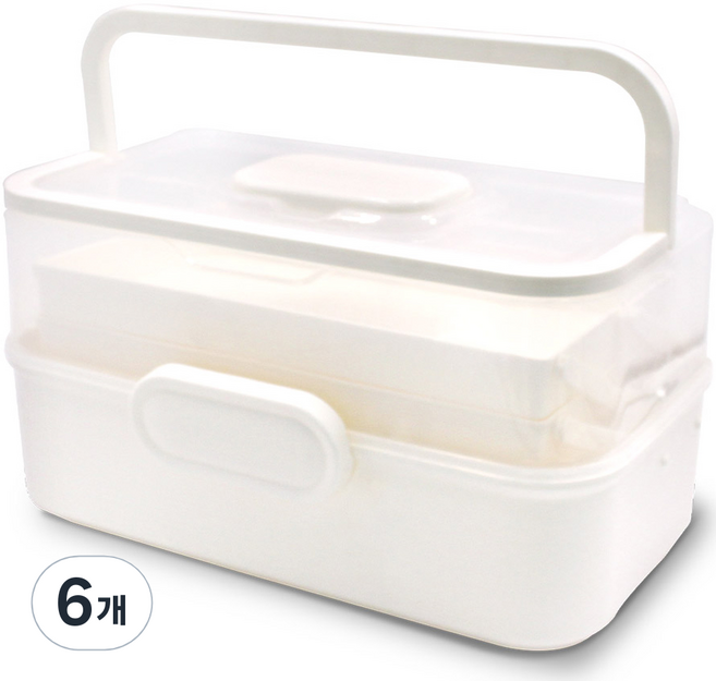 헬스투데이 3단 구급함 화이트 중형, 6개
