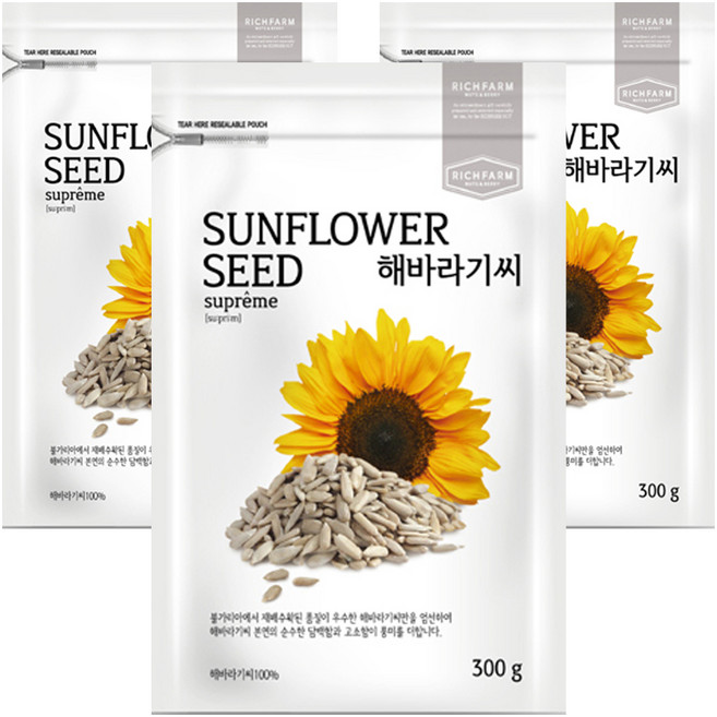 리치팜너트 해바라기씨, 300g, 3개