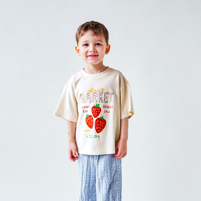 월튼키즈 아동용 스트로베리마켓 티셔츠