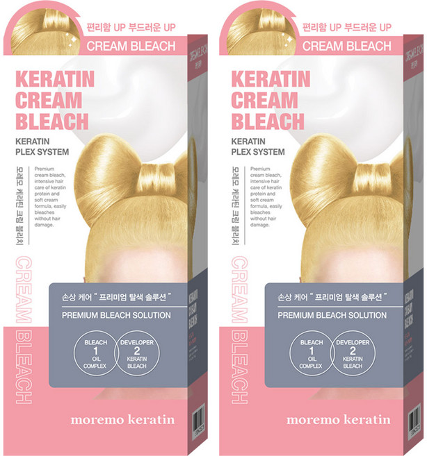 모레모 케라틴 크림 블리치 탈색제, 90g, 2개
