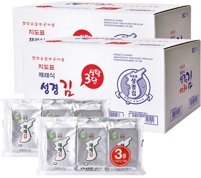 지도표 재래식 성경 식탁김, 12g, 48개