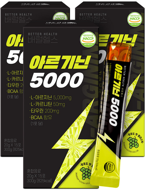 더존건강 배럴헬스 아르기닌 5000 15p, 300g, 3개