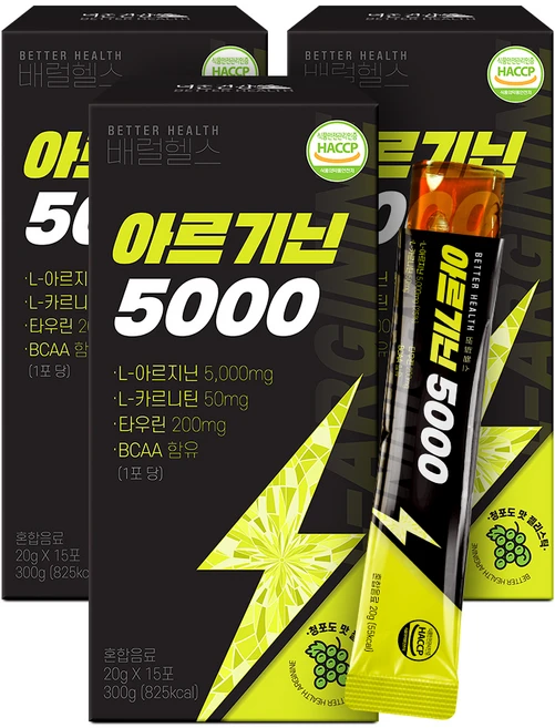 더존건강 배럴헬스 아르기닌 5000 15p, 300g, 3개 - 쿠팡
