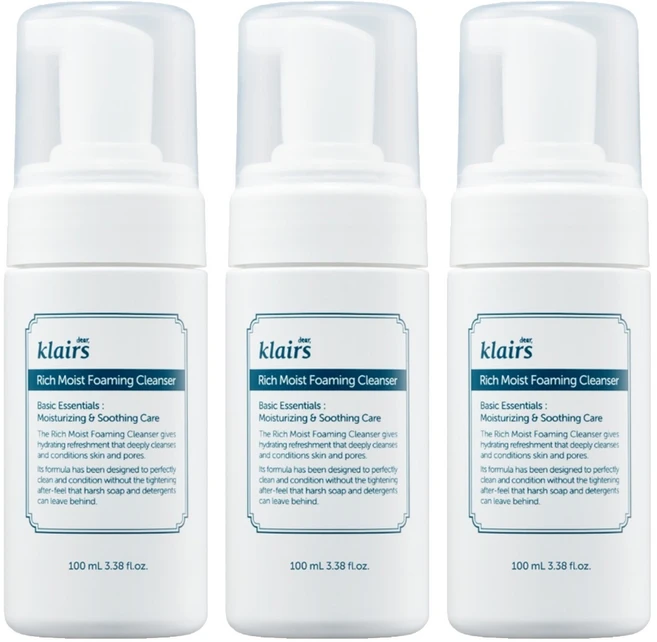 클레어스 리치 모이스트 포밍 클렌저, 100ml, 3개 - 쿠팡
