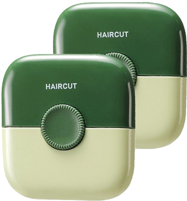 The해피앤 휴대용 셀프 앞머리 정리 다듬기 겸용 빗, 그린, 2개