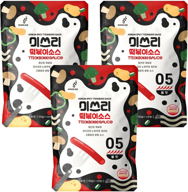 미쓰리 떡볶이소스 05번 불맛, 50g, 3개