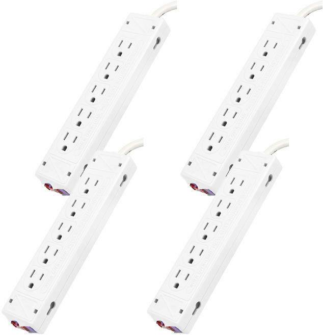 infotec 英富達 5+5孔 15A新安規專利過載保護 雙面延長線 扁插, 1m, 白色, 4個