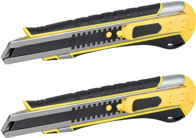 케이디와이 고무그립 오토리턴 자석 커터칼 KC-18A, 2개