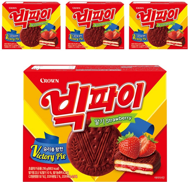 크라운 빅파이 딸기, 216g, 4개