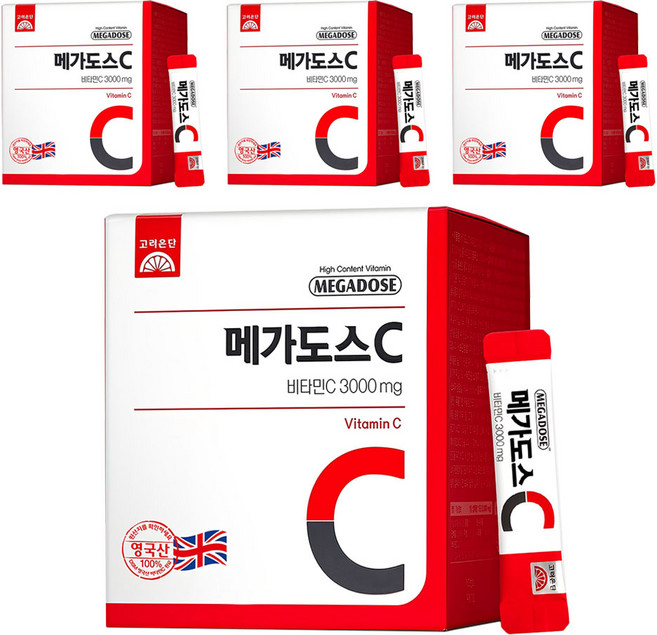 메가도스 비타민C 3000mg, 180g, 4개