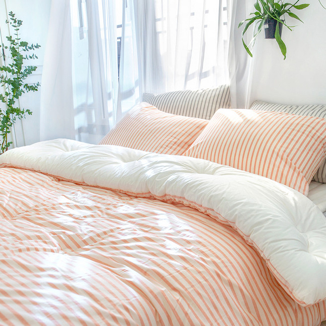 그래이불 국내 순수 유기농 오가닉 스트라이프 코튼100 호텔 침구세트