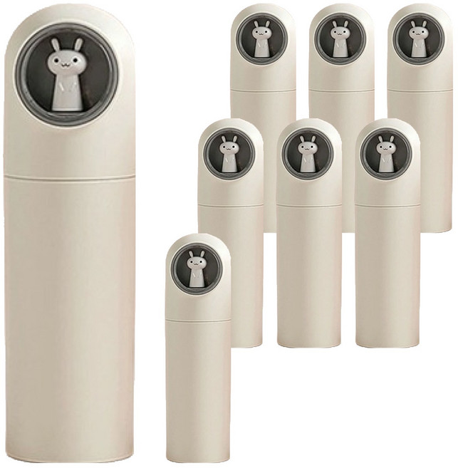 더자카 캡슐토끼 휴대용 칫솔케이스, 화이트, 8개