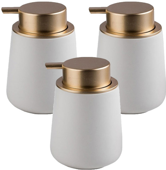 더자카 다용도 세라믹 디스펜서 400ml, 화이트, 3개