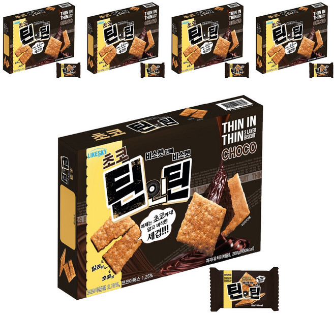 하늘처럼 얇고 바삭한 세겹 초코틴인틴 9p, 200g, 5개
