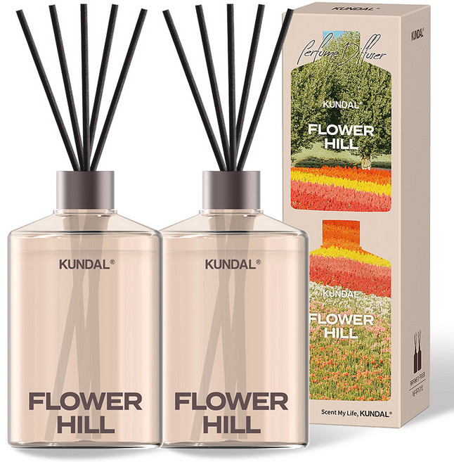 쿤달 시그니처 퍼퓸 디퓨저 세트, 플라워힐, 500ml, 2개