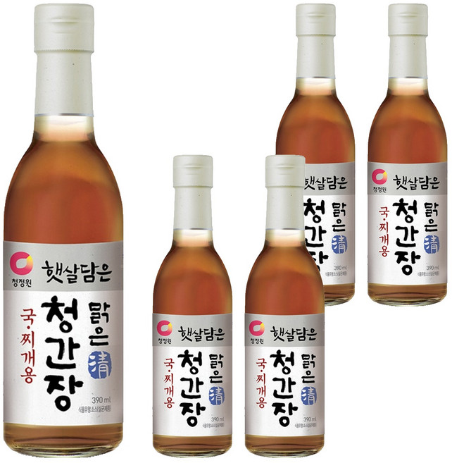 청정원 햇살담은맑은청간장 국찌개용, 390ml, 5개