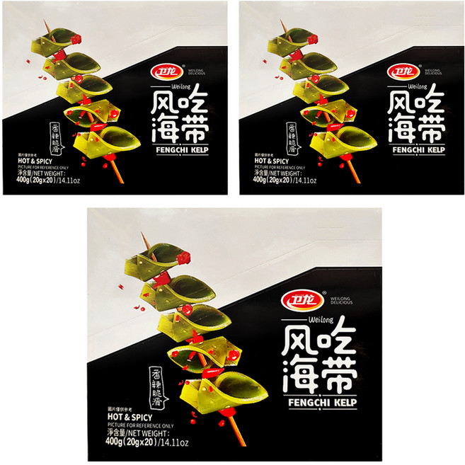 衛龍 風吃海帶 20包, 400g, 3盒