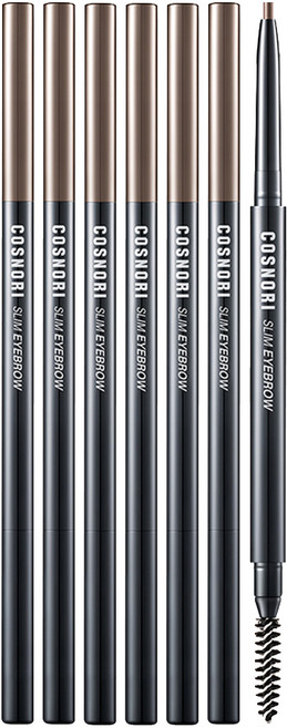 코스노리 슬림 아이브로우 펜슬 0.13g, 01 브라우니, 6개