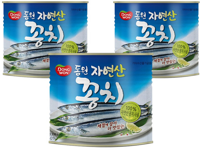 동원 꽁치 통조림, 1.8kg, 3개