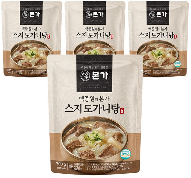 TBK 백종원의 본가 스지 도가니탕, 4개, 700g