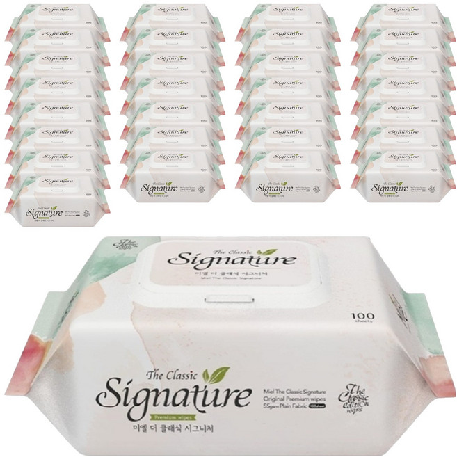 미엘 더 클래식 시그니처 물티슈 캡형, 55g, 100개입, 40개