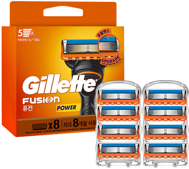 질레트 퓨전 파워 면도날, 8개입, 1개