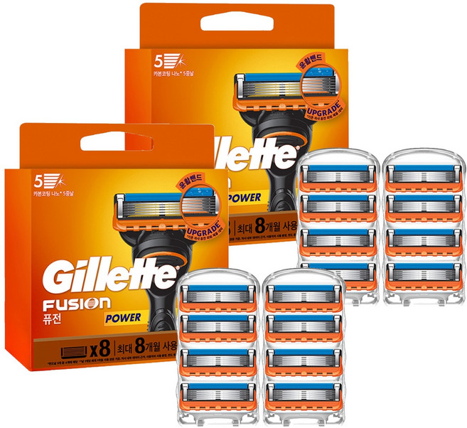 질레트 퓨전 파워 면도날, 8개입, 2개