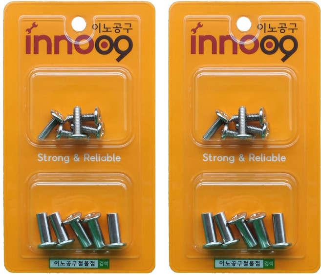 이노공구 가구용 조립 볼트 5p + 너트 5p 2종 세트, 20mm, 20mm, 20개