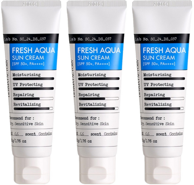 더마팩토리 프레쉬 수분 선크림 SPF50+ PA++++, 50g, 3개