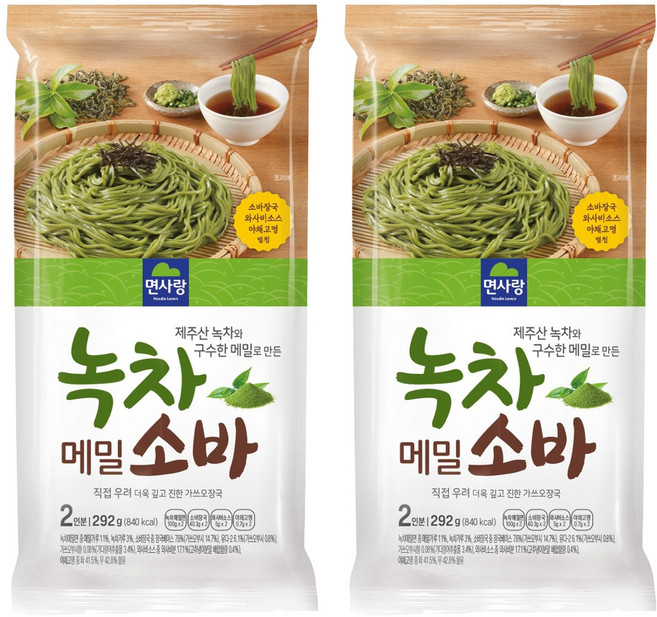 면사랑 녹차 메밀 소바, 292g, 2개