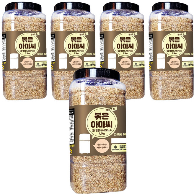 대구농산 냉장고쏙 볶은 아마씨, 1.5kg, 5개