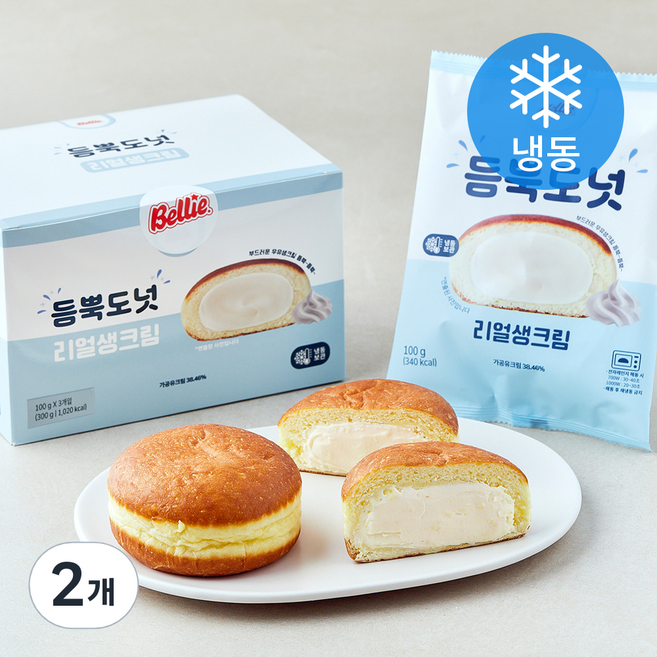 듬뿍도넛 리얼생크림 (냉동), 100g, 2개, 3개입
