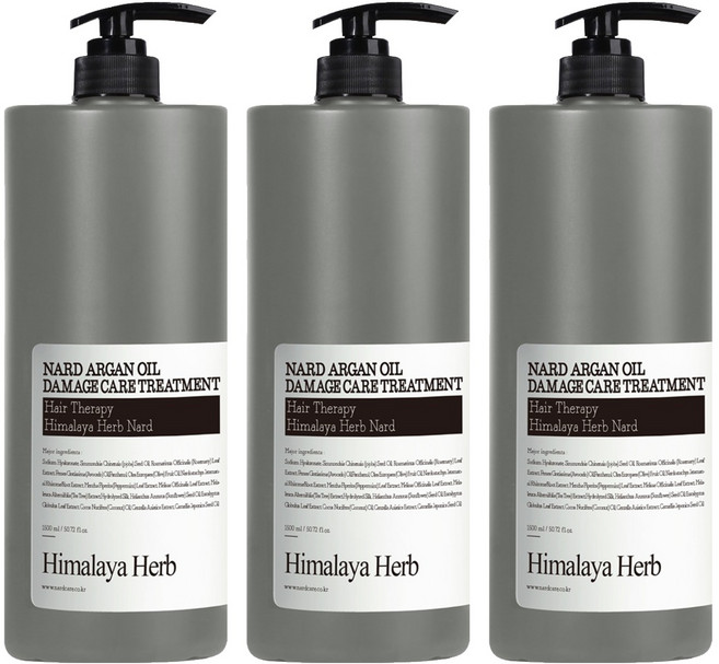 부케가르니 나드 아르간 오일 데미지 케어 헤어 트리트먼트, 1.5L, 3개