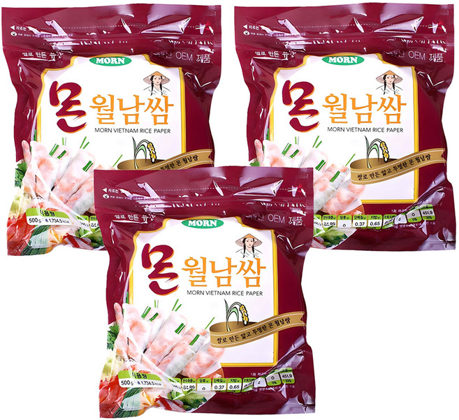 MORN 越南春捲皮, 500g, 3包