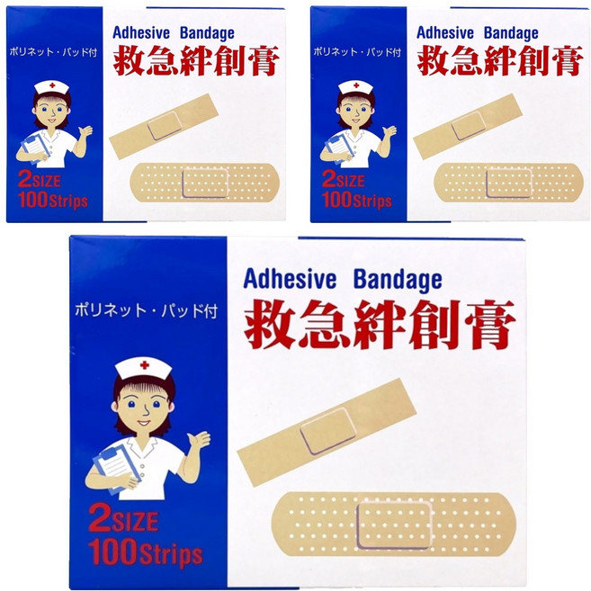京立奇 救急絆創膏 未滅菌 白色, 100個, 3盒