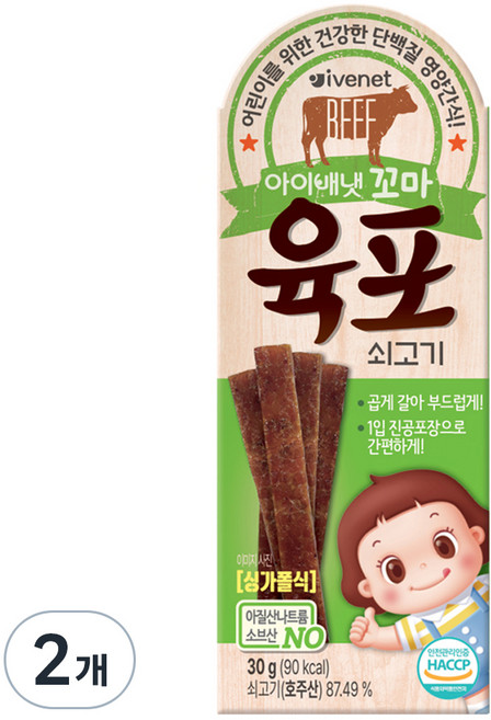 아이배냇 꼬마 육포 6p, 쇠고기, 30g, 2개
