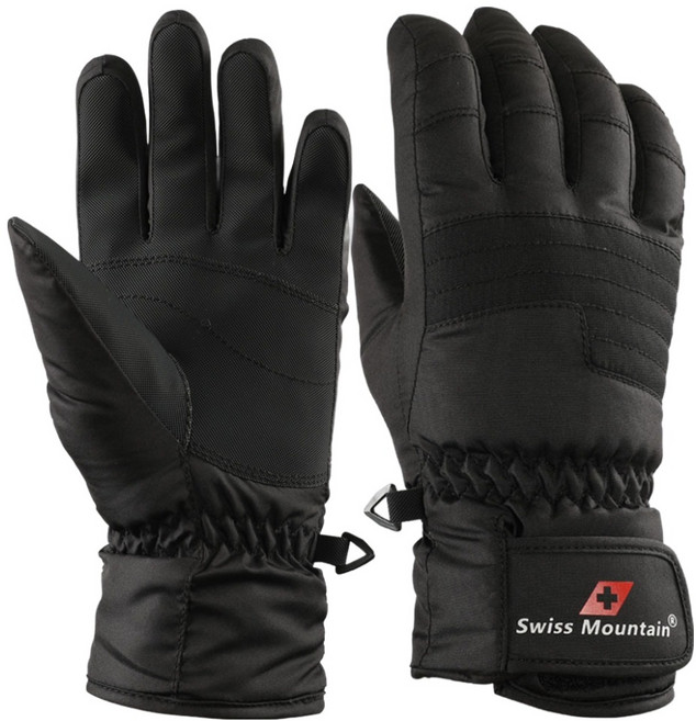 Swiss Mountain 女性滑雪手套 BC920, 黑色
