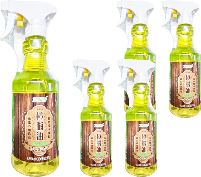 室翲香 樟腦油 噴頭式, 525ml, 5瓶