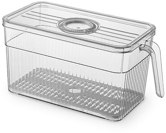 벨로비 다이얼 냉장고 수납정리 트레이, 그레이, 1개