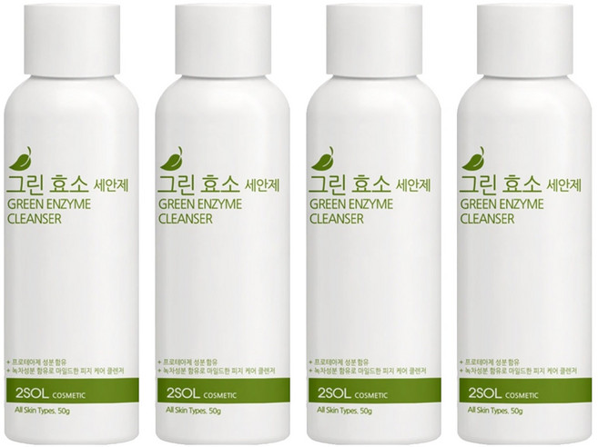 2SOL 그린 효소 세안제, 50g, 4개