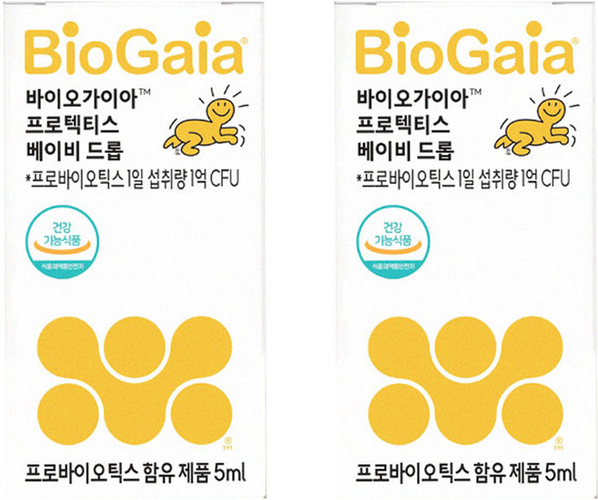 바이오가이아 프로텍티스 베이비 드롭 프로바이오틱스, 5ml, 2개