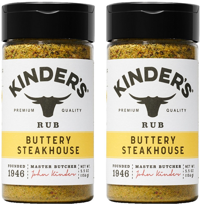 킨더스 버터리 스테이크하우스 럽 시즈닝, 156g, 2개