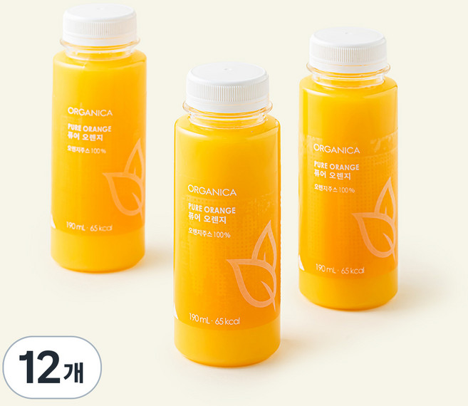 올가니카 퓨어 오렌지, 190ml, 12개
